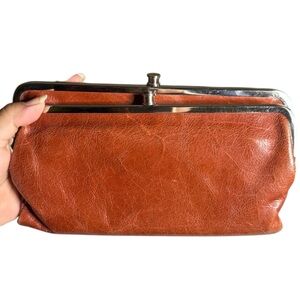 HOBO Lauren Earthy Brown Leather Clutch